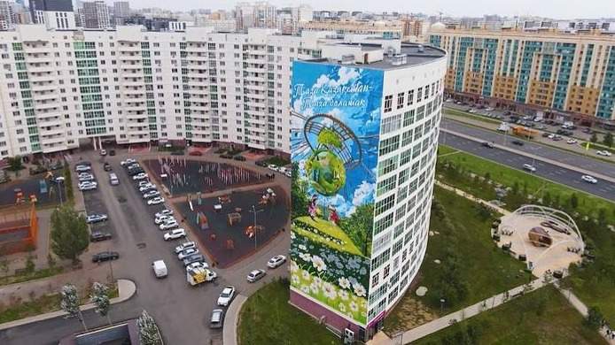 Огромный-мурал,-посвященный-экоакции-«Таза-Қазақстан»-появился-в-Астане