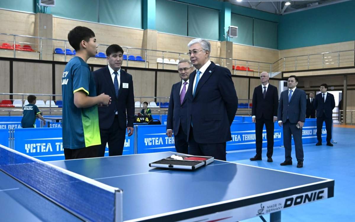 Касым-Жомарт-Токаев-посетил-Центр-настольного-тенниса-в-Талдыкоргане