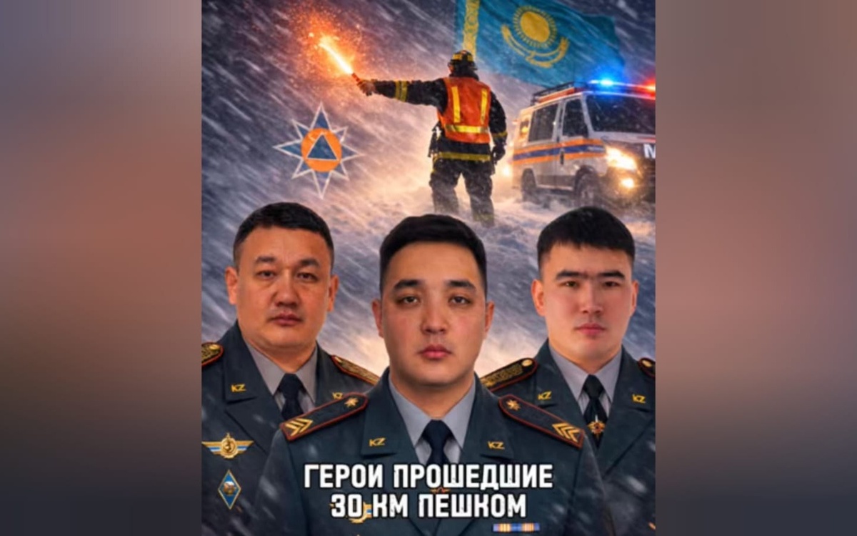 30-км-прошли-пешком-акмолинские-спасатели,-указывая-в-непогоду-дорогу-спецтехнике