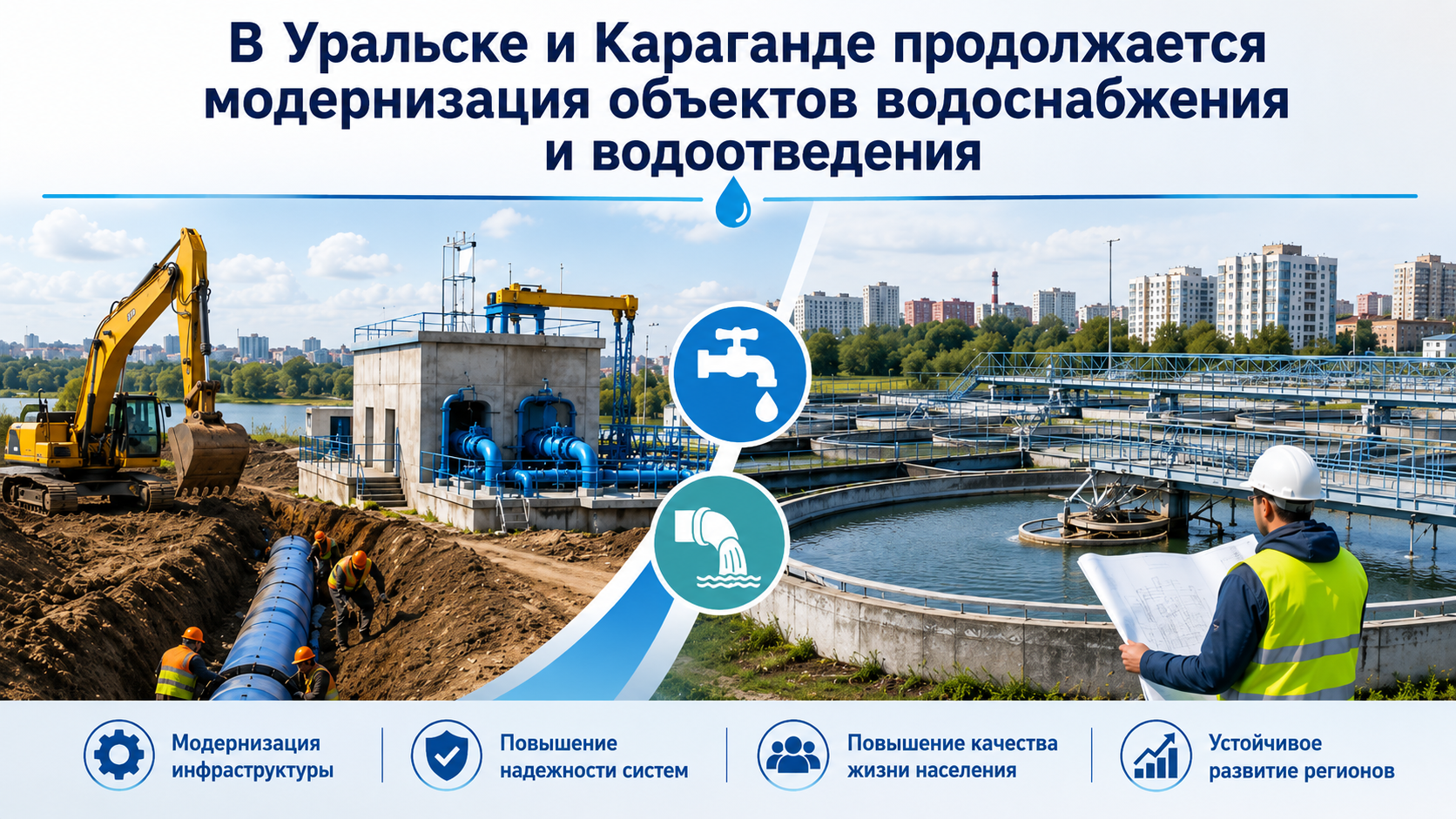 В Уральске и Караганде модернизируют объекты ЖКХ
