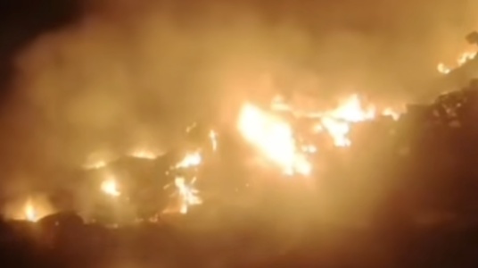 Под Алматы локализовали пожар на стихийной свалке