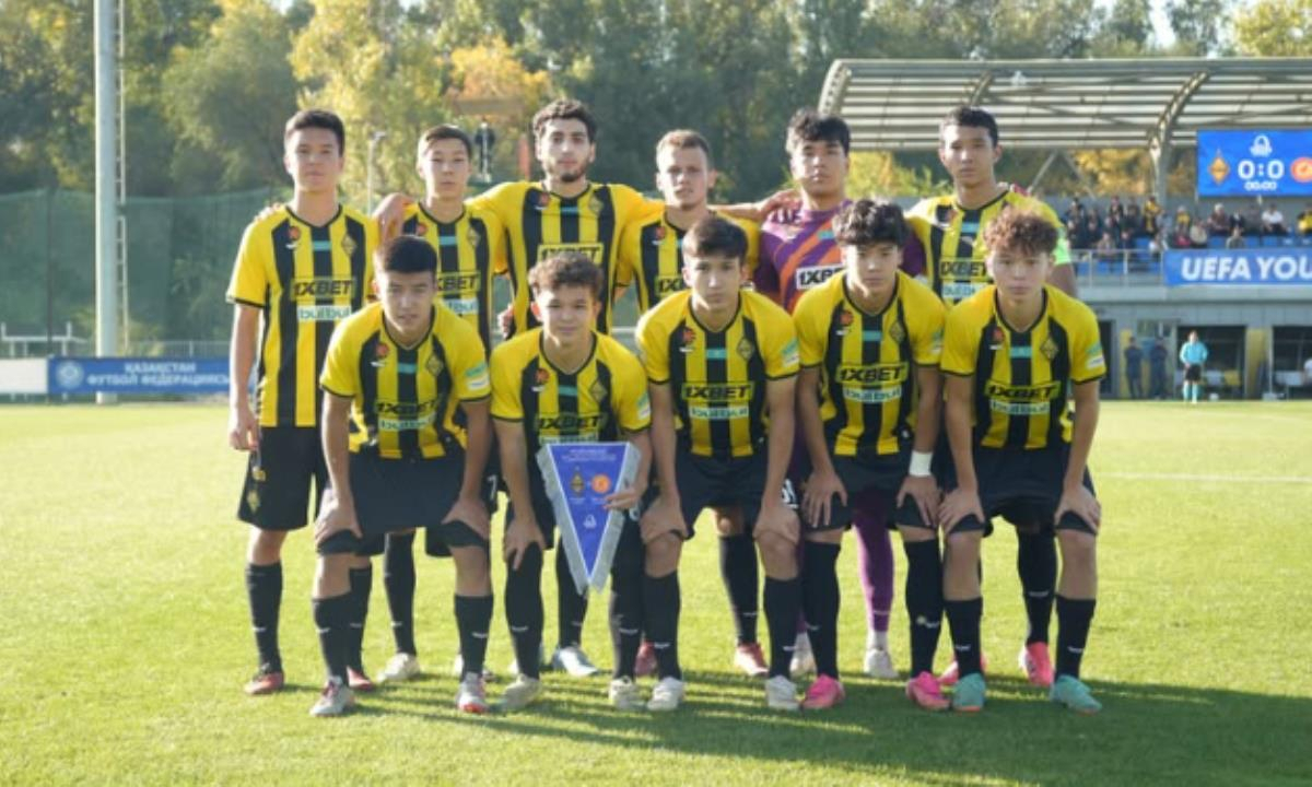 Команда «Кайрат» U-19 после матча Юношеской лиги УЕФА с «Младост ДГ»