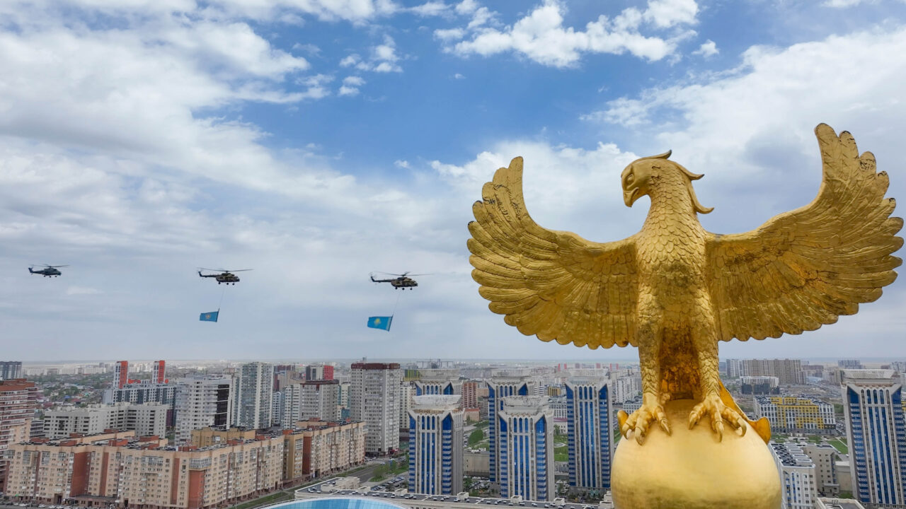 Военный парад в Астане 7 мая 2025 года, вид сверху