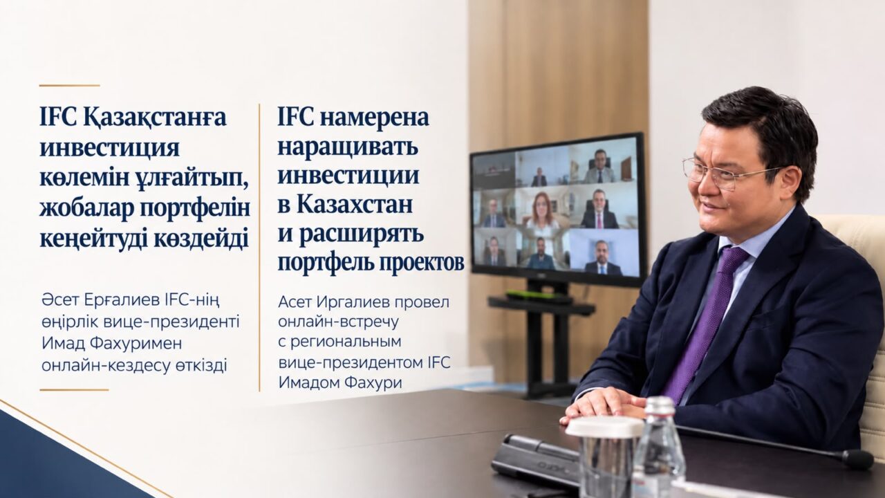 Асет Иргалиев на онлайн-встрече с представителем IFC Имадом Фахури