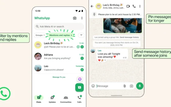 WhatsApp запустил четыре новые функции для групповых чатов