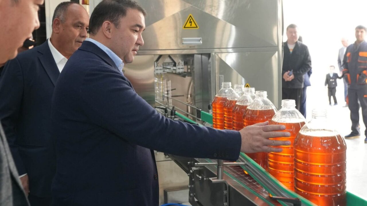 Открытие завода TABIGI MAY по переработке хлопкового масла в Мактааральском районе Туркестанской области