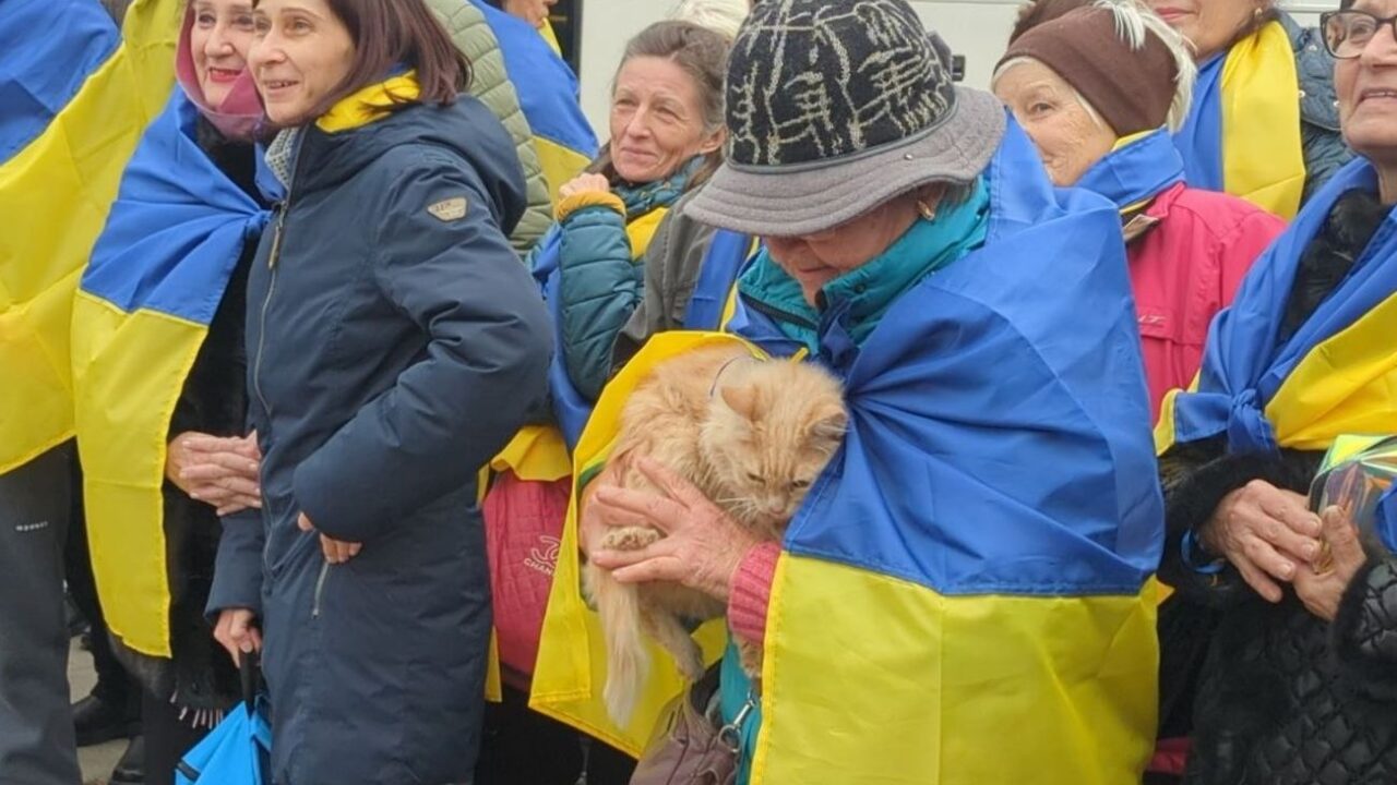 Эвакуированные жители Олешек на украинской границе в Черниговской области